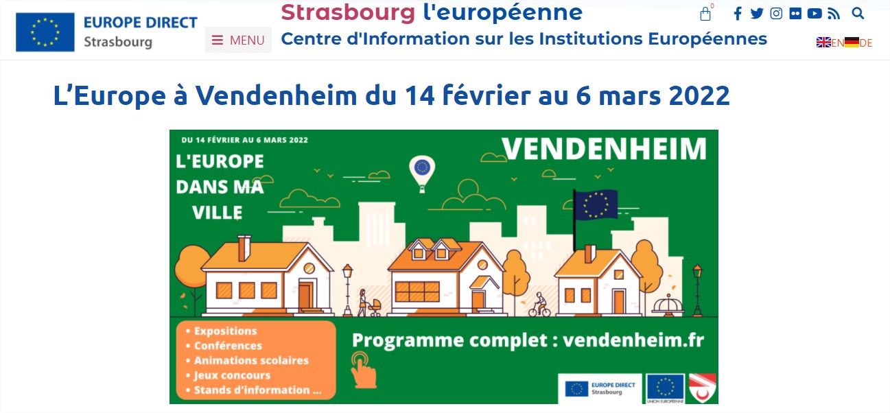 L’Europe à Vendenheim du 14 février au 6 mars 2022  Strasbourg Europe et 3 pages de plus - Profil 1 – Microsoft Edge